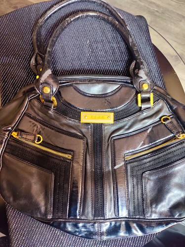 Black leather satchel - l.a.m.b.,